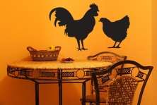Wandtattoo "Huhn und Hahn"