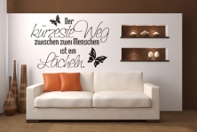 Wandtattoo "Der krzeste Weg zwischen zwei Menschen ist ein Lcheln."